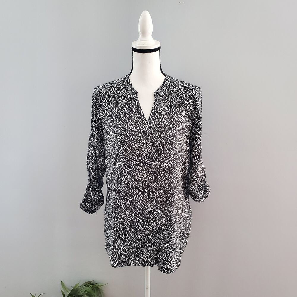 Grand & Greene Pullover Top Black & White Size M